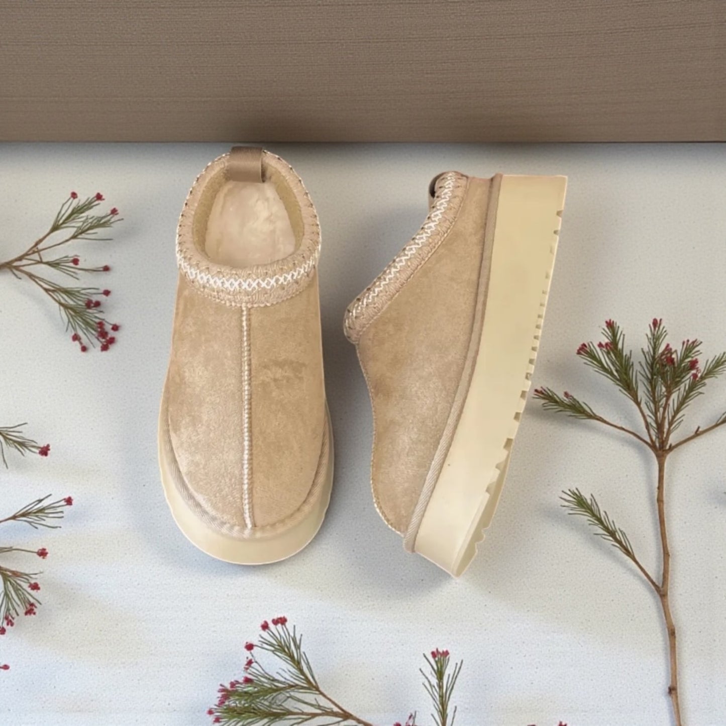 Retro Trimed Sherpa Shoes