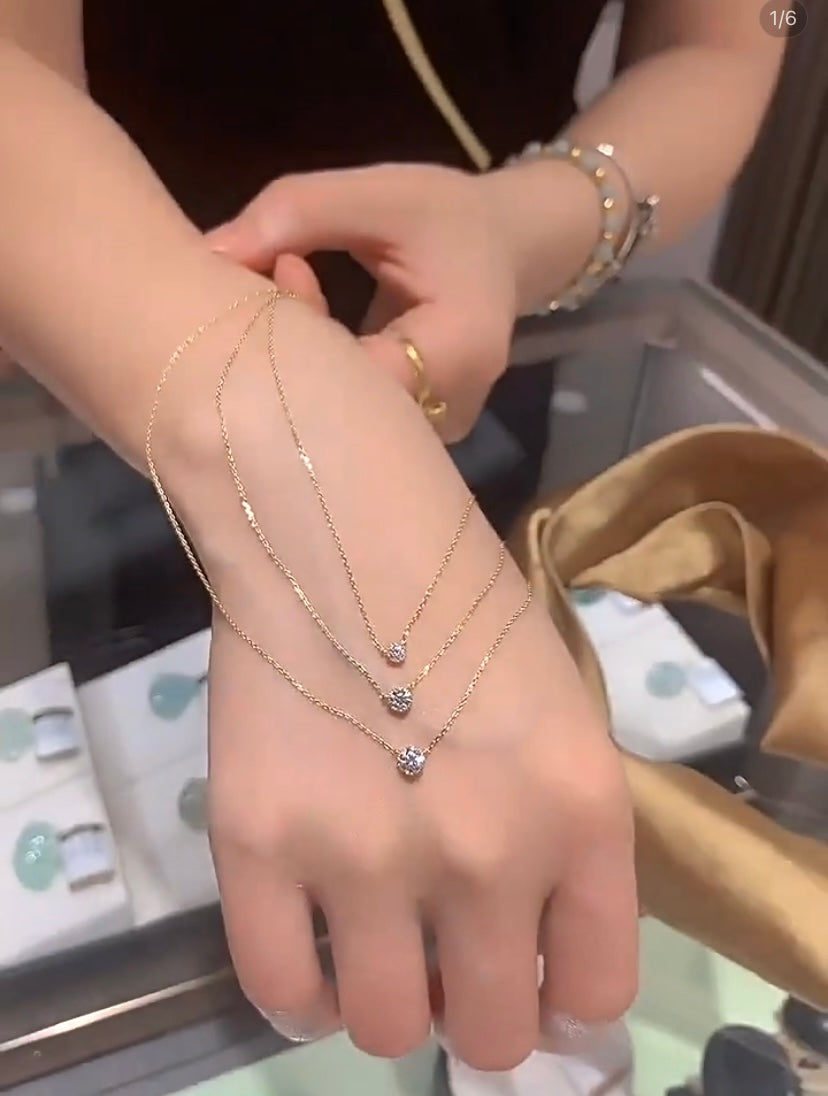 Triple Sparkle Moissanite Layered Necklace by Joyjocey - view 3 of 4