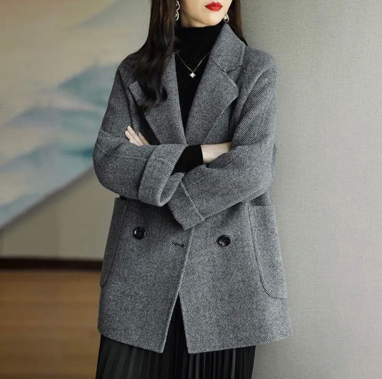 Medium Length Wool Coat