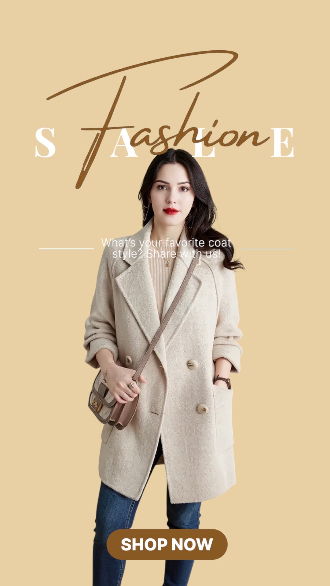 Medium Length Wool Coat