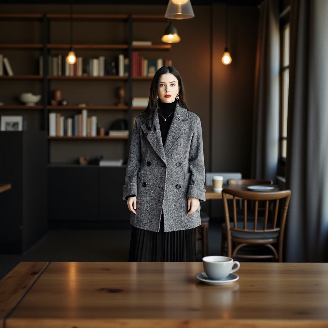 Medium Length Wool Coat