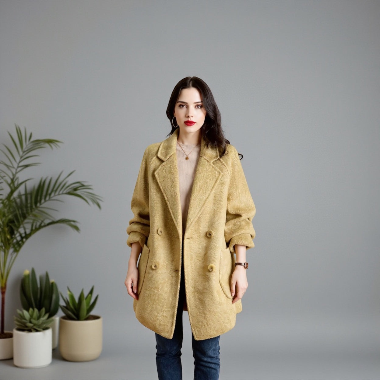 Medium Length Wool Coat