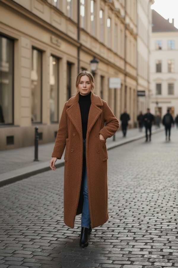 Down-lined Long Wool Coat