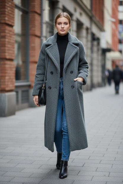 Down-lined Long Wool Coat
