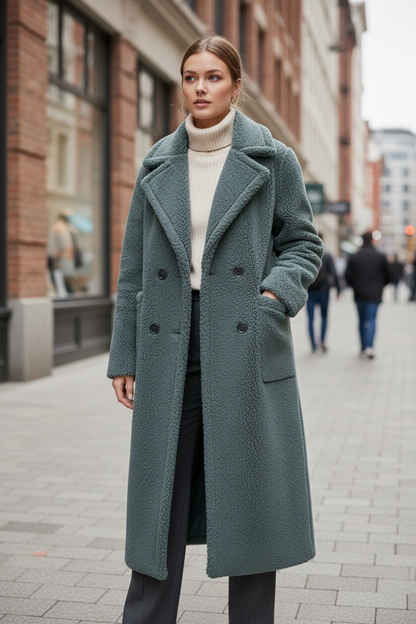 Down-lined Long Wool Coat