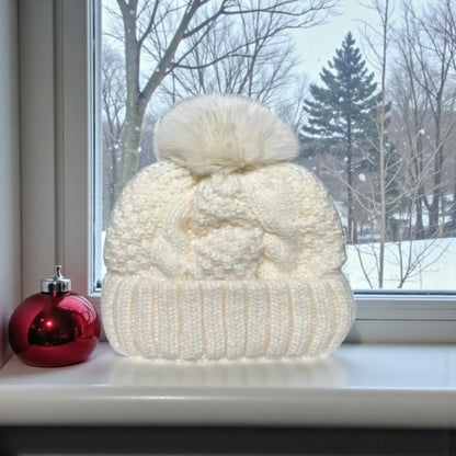 Fleece-lined Cable Knitt Hat