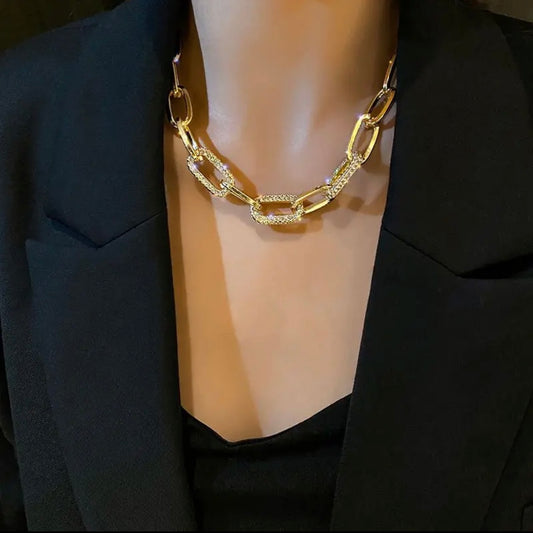 Metal-Plated Statement Chain Necklace