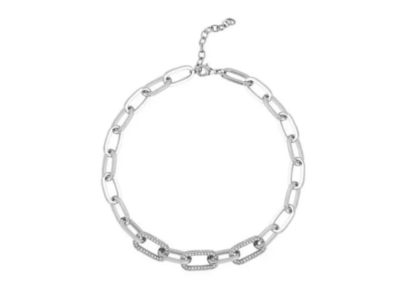 Metal-Plated Statement Chain Necklace