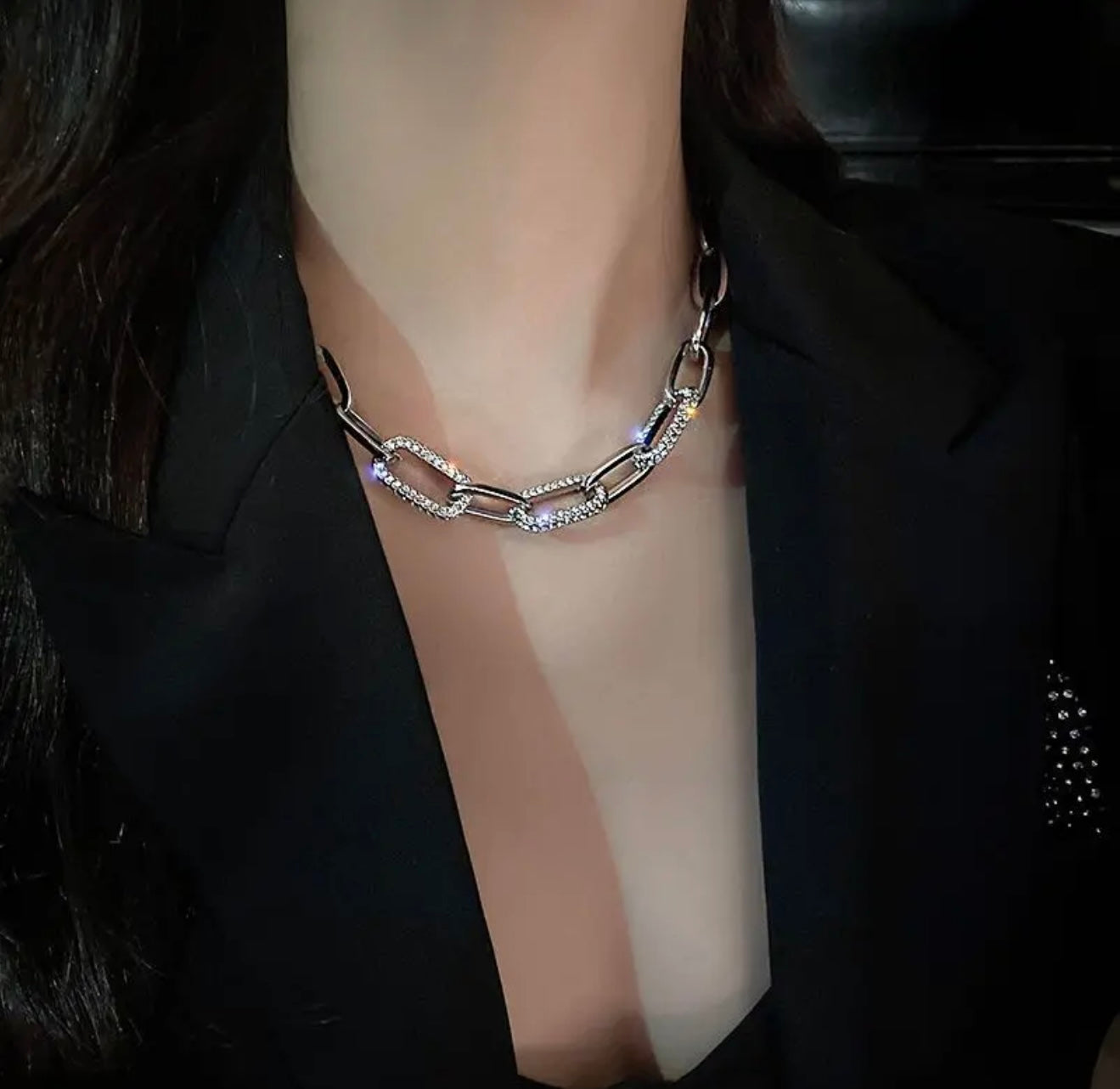 Metal-Plated Statement Chain Necklace