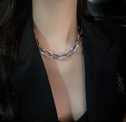 Metal-Plated Statement Chain Necklace