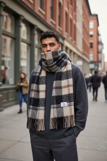 Premium Winter Plaid Scarf for Men