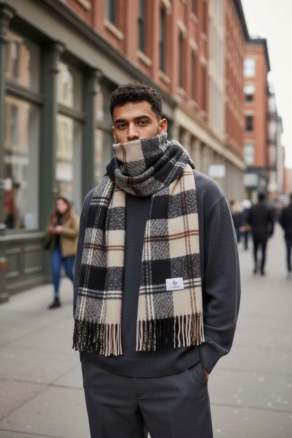 Premium Winter Plaid Scarf for Men
