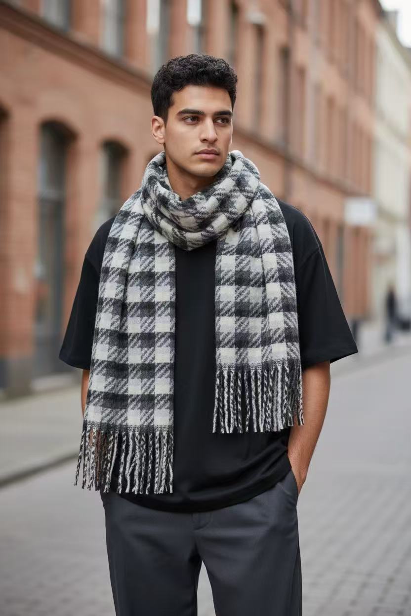 Premium Winter Plaid Scarf for Men by Joyjocey - view 1 of 8