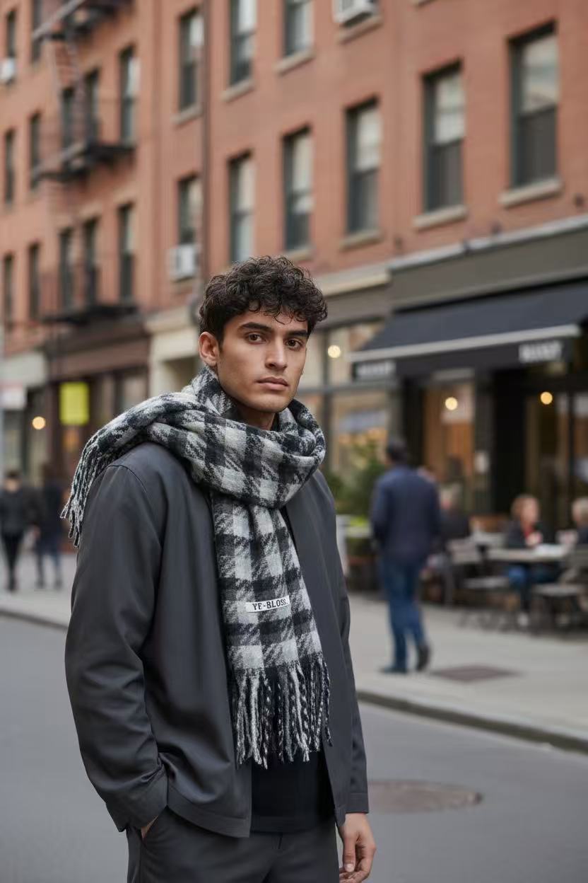 Premium Winter Plaid Scarf for Men by Joyjocey - view 2 of 8