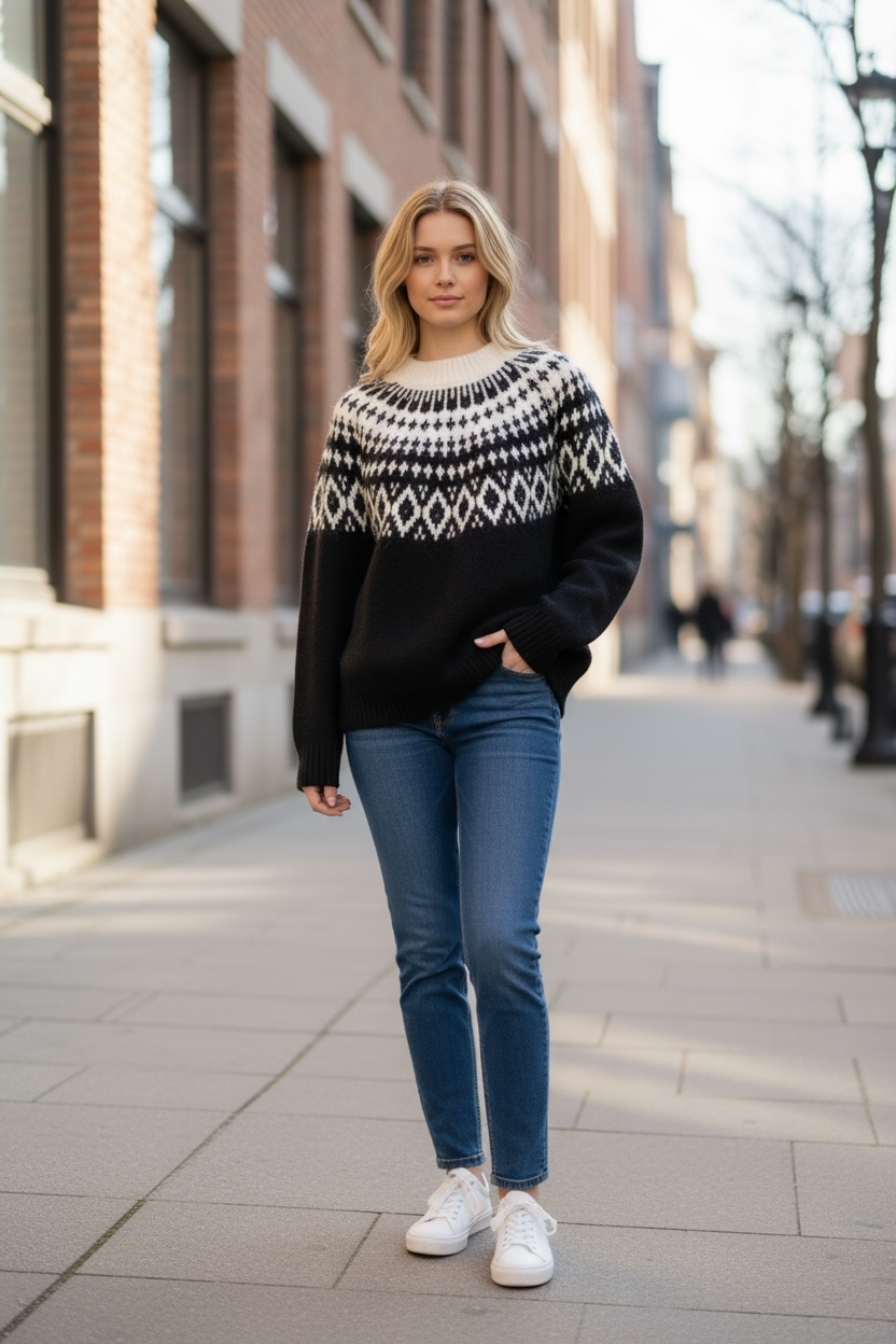 Cozy Nordic-Knit Winter Sweater by Joyjocey - view 16 of 23