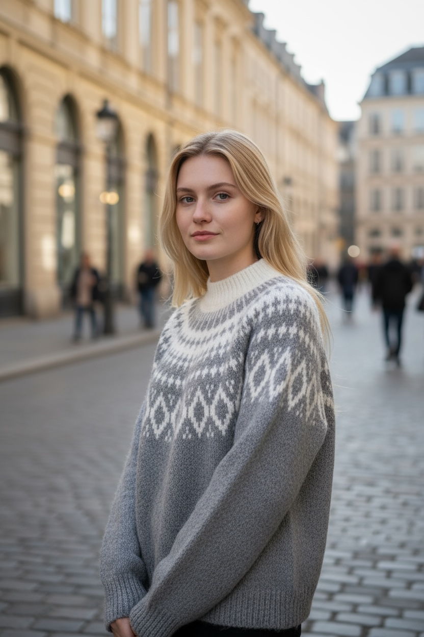Cozy Nordic-Knit Winter Sweater by Joyjocey - view 3 of 23