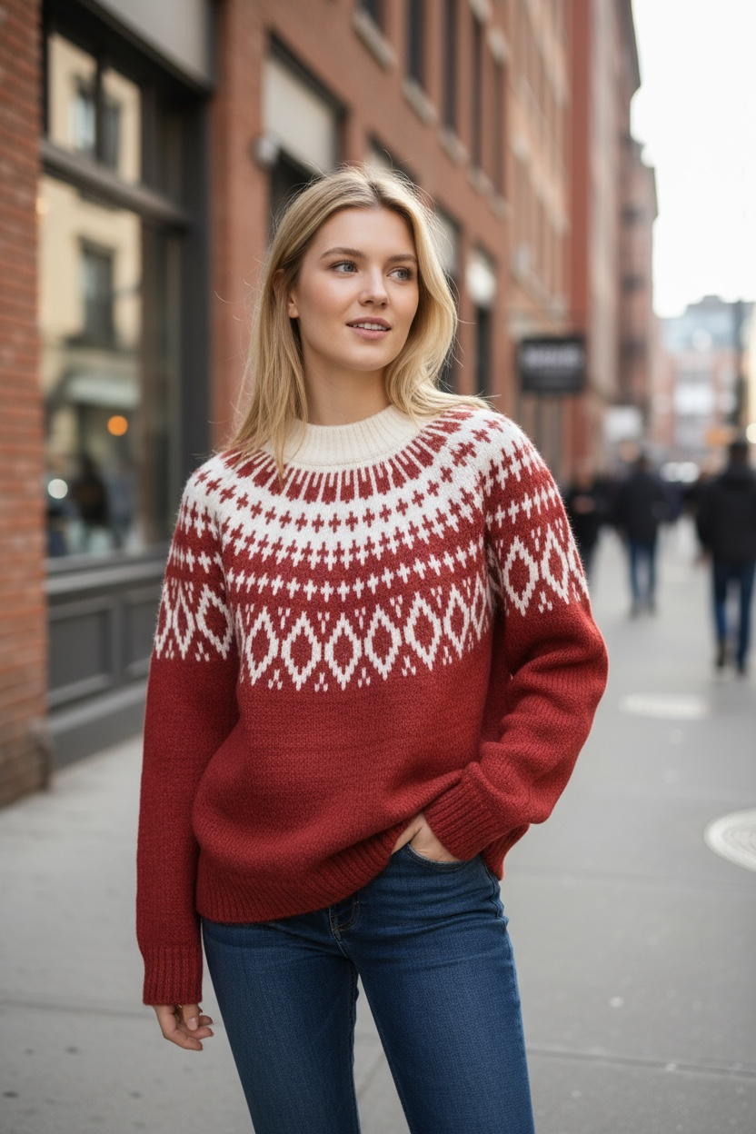 Cozy Nordic-Knit Winter Sweater by Joyjocey - view 12 of 23