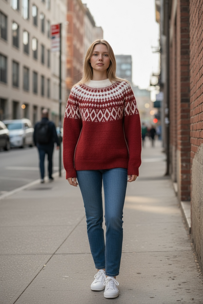 Cozy Nordic-Knit Winter Sweater