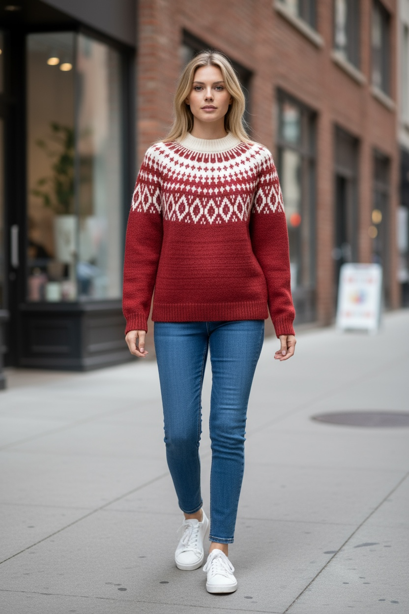 Cozy Nordic-Knit Winter Sweater by Joyjocey - view 7 of 23