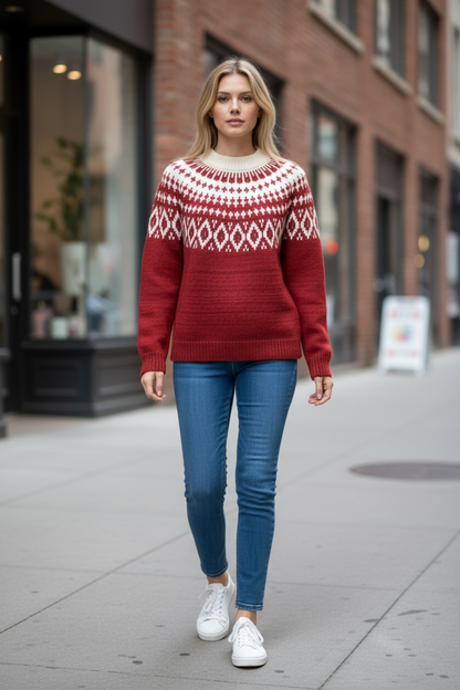 Cozy Nordic-Knit Winter Sweater