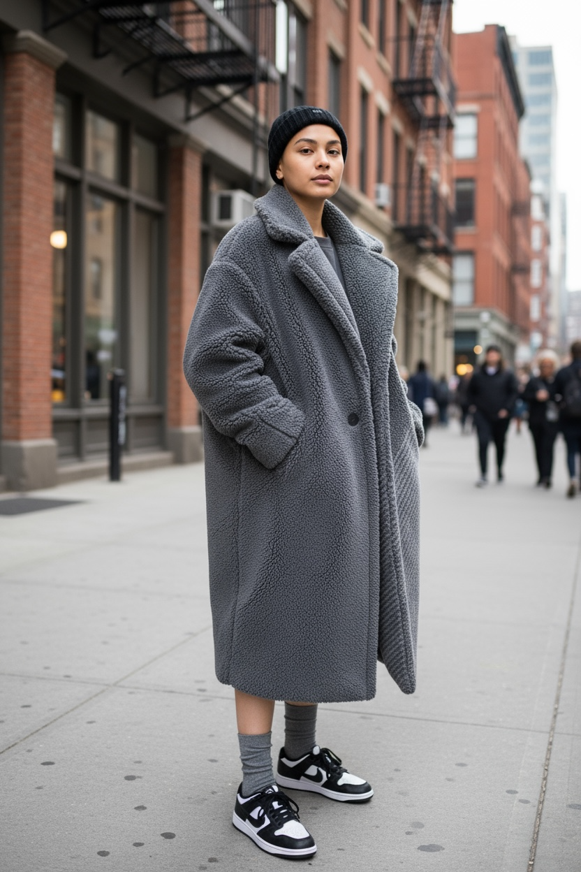 Sherpa Fleece Long Coat