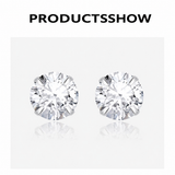999 Sterling Silver Cubic Zirconia Stud Earrings