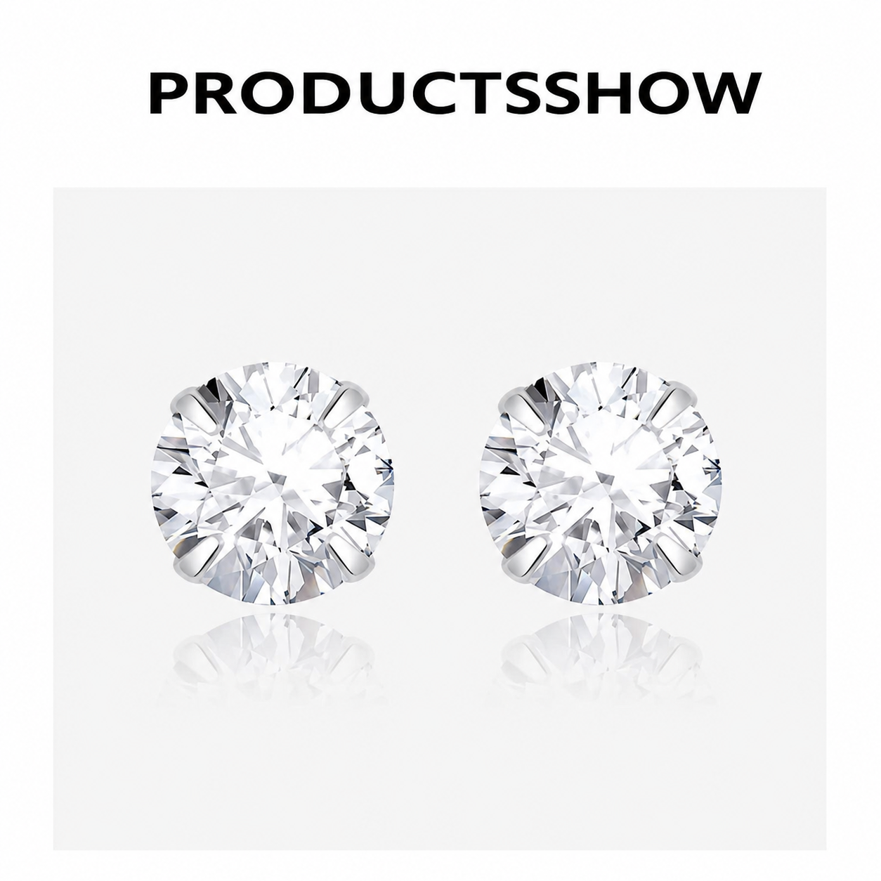 999 Sterling Silver Cubic Zirconia Stud Earrings
