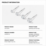 999 Sterling Silver Cubic Zirconia Stud Earrings