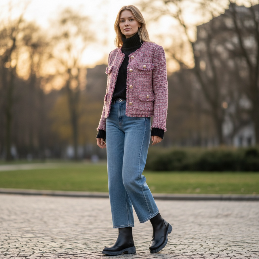 Textured Wool-Blend Jacket – Lightweight & Down-Padded Options