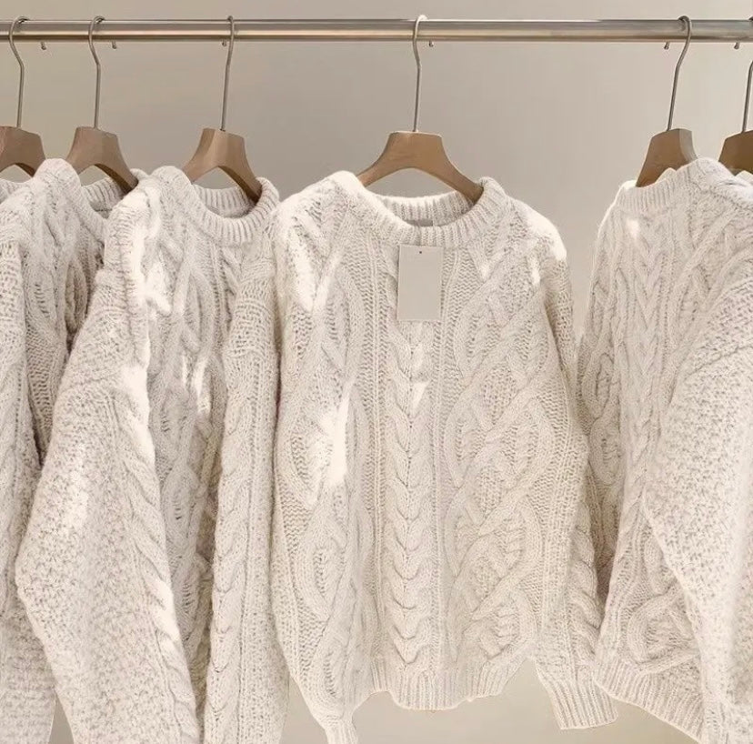 Cable Knitted Sweater for Women