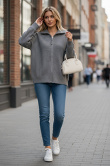 Cozy Zip-Up Knit Sweater by Joyjocey - view 2 of 11