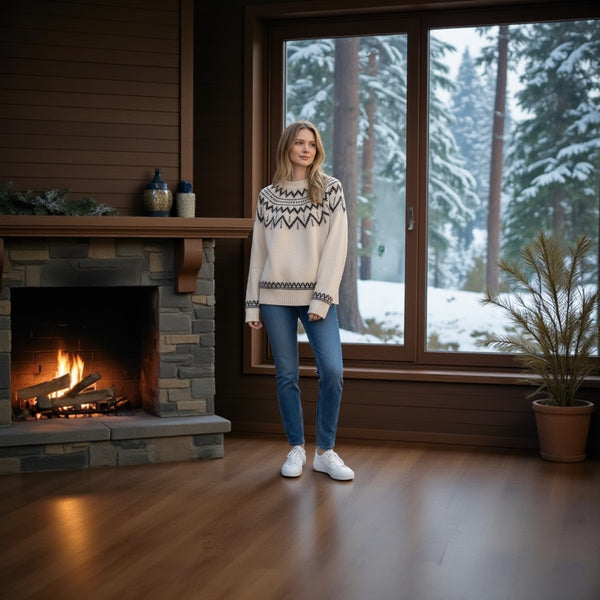Cozy Nordic-Pattern Knit Sweater by Joyjocey - view 2 of 10