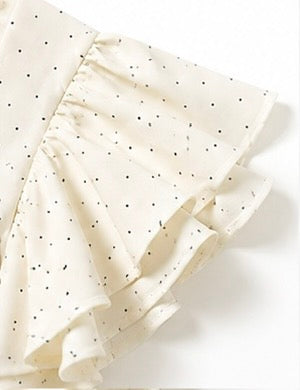 Polka Dot Ruffle Sleeve Wrap Blouse by Joyjocey - view 5 of 8