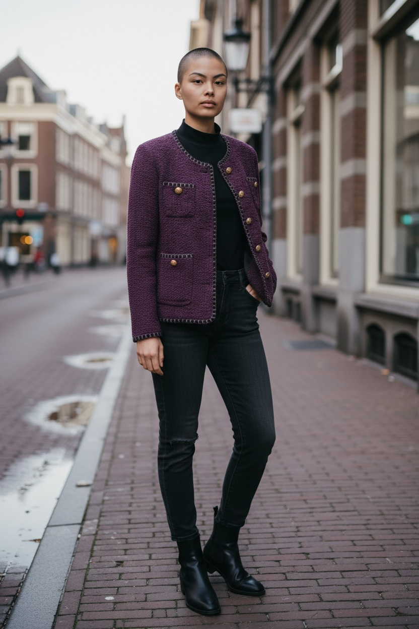 Purple Tweed Jacket by Joyjocey - view 5 of 20