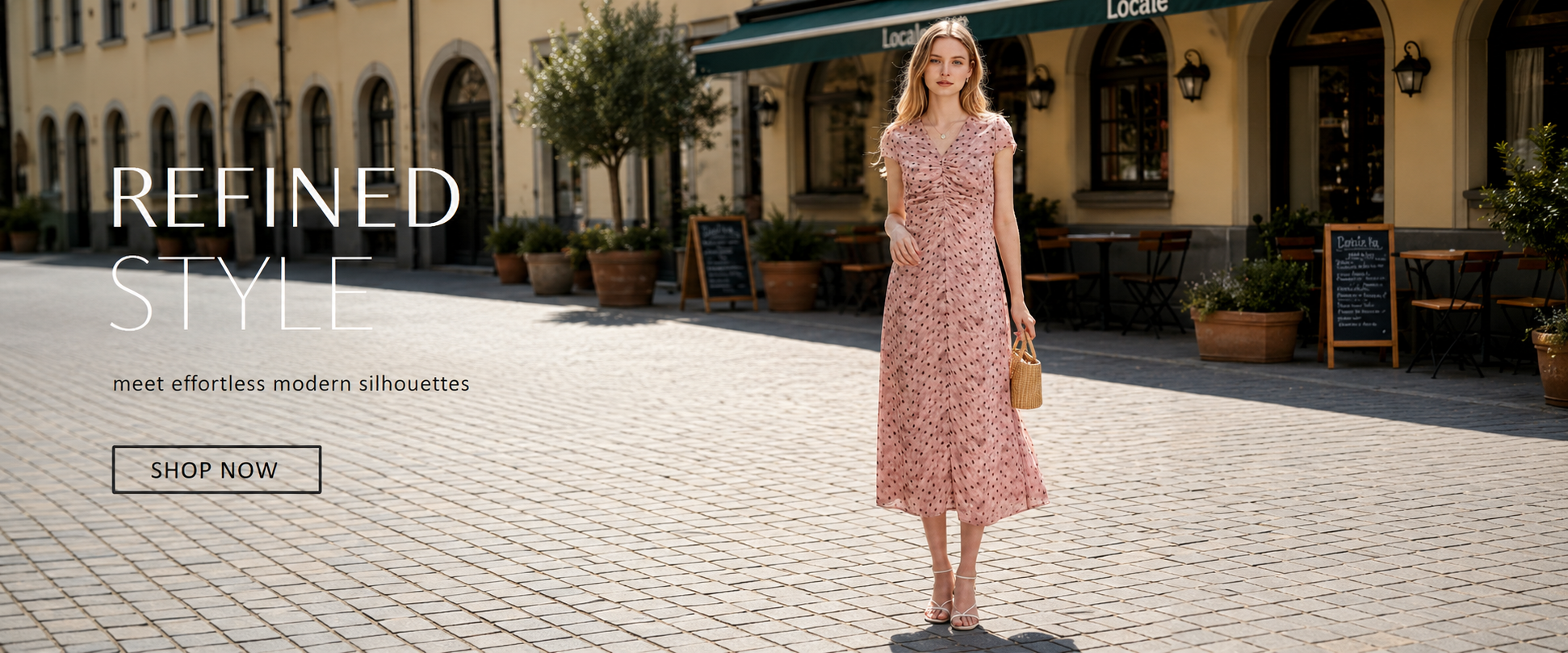 Joyjocey Refined Style pink ruched midi dress for women