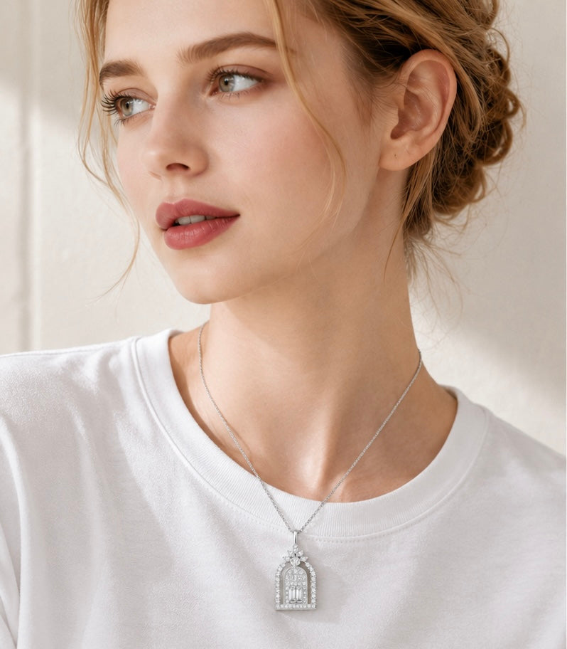 Stainless Steel & Zircon Pendant Necklace by Joyjocey - view 1 of 7