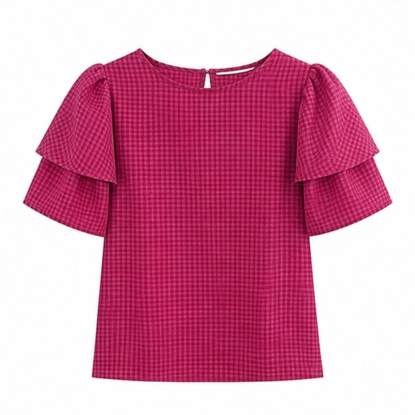 Textured Ruffle Sleeve Blouse by Joyjocey – product view 2 of 6