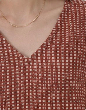 Vintage Gingham Sleeveless V-Neck Dress by Joyjocey - view 3 of 7