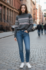 Women’s Charcoal Fair Isle Knit Sweater by Joyjocey - view 2 of 4