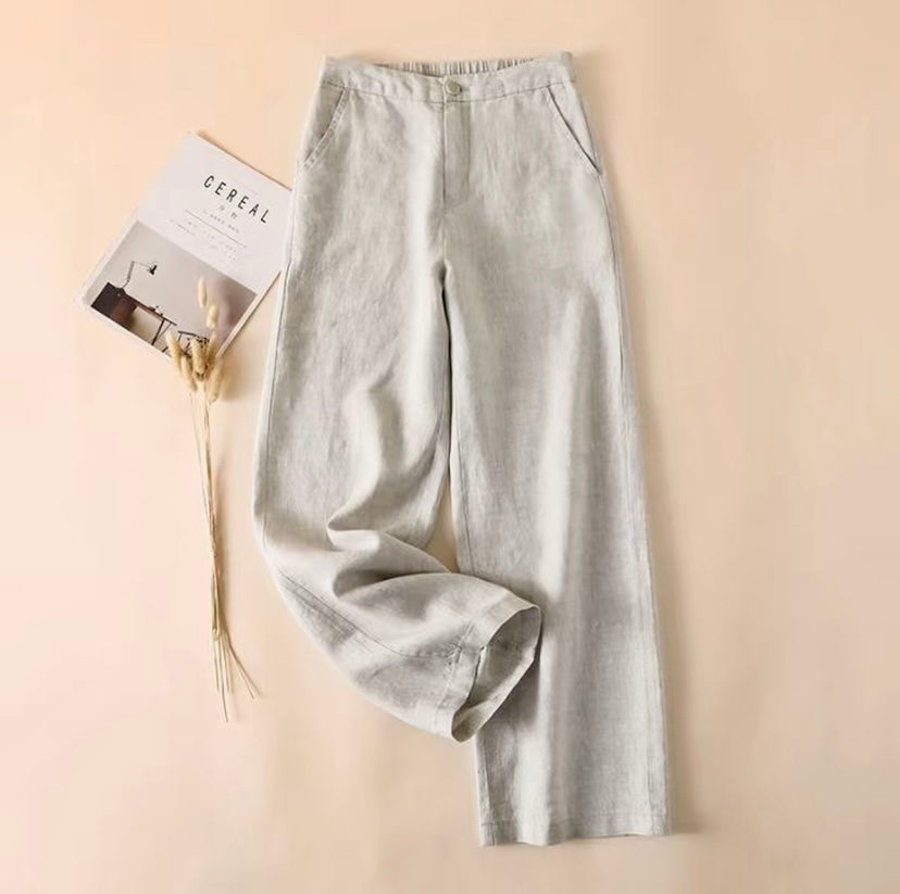 Women's Linen Blend Wide-Leg Pants by Joyjocey - view 2 of 4