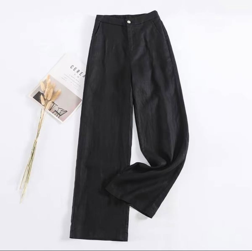 Women's Linen Blend Wide-Leg Pants by Joyjocey - view 3 of 4