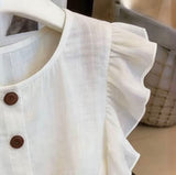 Women's Ruffle Sleeve Button Front Blouse by Joyjocey - view 3 of 5